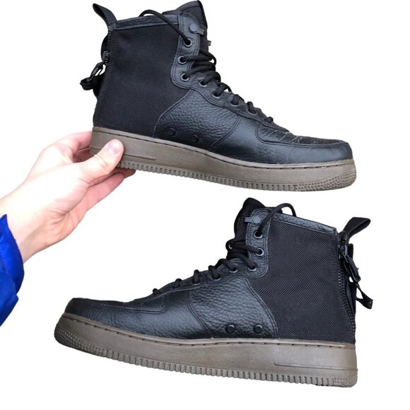 2017 Nike Air Force 1 Mid Black Dark Hazel Size 11 Black - Picture 7 of 16